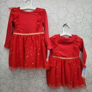 Lot of Two Cat&Jack Red Valentine's Day Christmas Holiday Themed Dresses